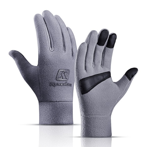 Vinterhandskar Herr Touchscreen Halkfria Unisex Vattentäta Vindtäta Varma Cykelhandskar Mode Dragkedja Sporthandskar Style1-Grey XL
