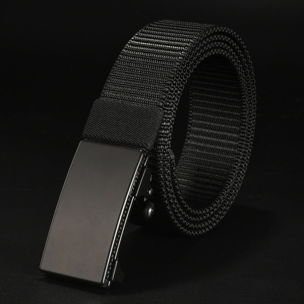 Bältesspänne Nylon Canvas Bälte Utomhus Fritid Andningsbart Bälte 19-19 black buttons nylon gray 105cm