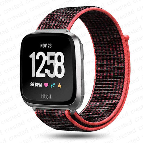 Armband för Fitbit Versa 2 band correa Smartklocka ersättningsarmband Nylon Loop Armband correa Fitbit Versa 2/Fitbit Libe band Overseas Dark Black