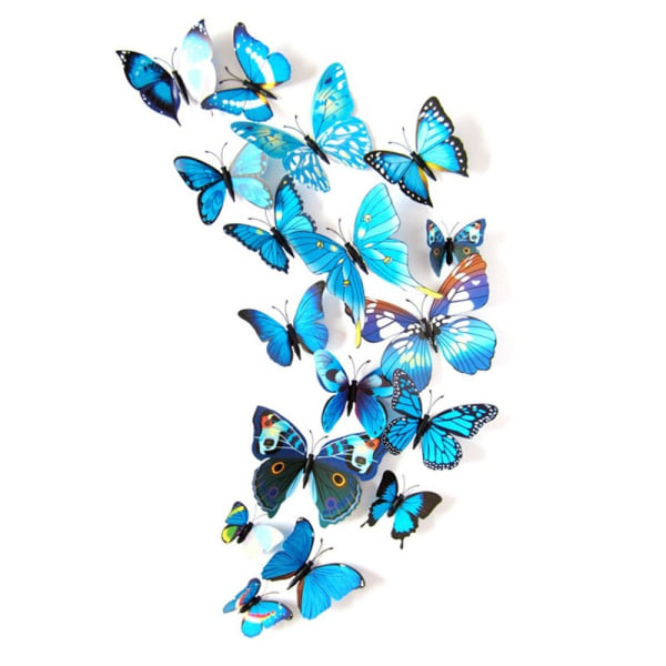 12 st/ set 3D Butterfly Wall Sticker Heminredning Färgglada Fjärilar På Vägg Magnet Kylsklistermärken Väggdekaler i vardagsrummet Overseas B