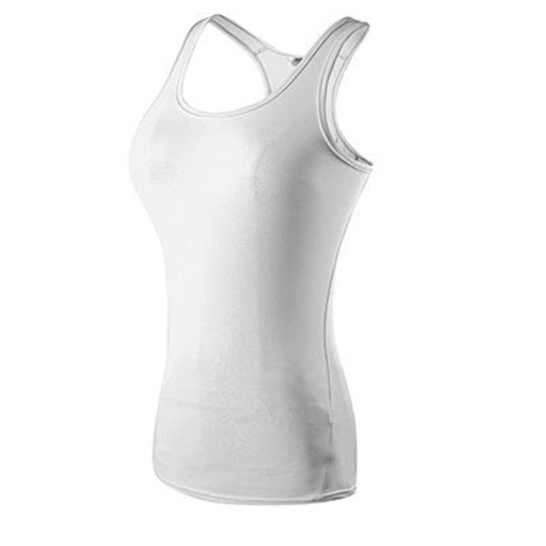 Yoga Tröjor Kvinnor Sexig Gym Sportkläder Väst Fitness Tajt Snabbtorkande white M