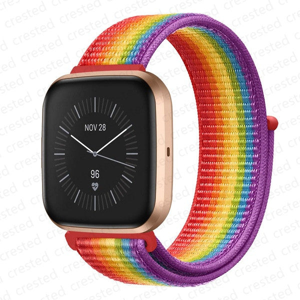 Armband för Fitbit Versa 2 band correa Smartklocka ersättningsarmband Nylon Loop Armband correa Fitbit Versa 2/Fitbit Libe band Overseas NEW Pride Edition