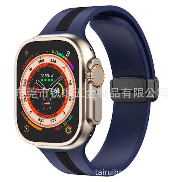 Klockarmband för Apple Watch iWatch 38/40/41mm Midnattsblå Svart Svart Spänne