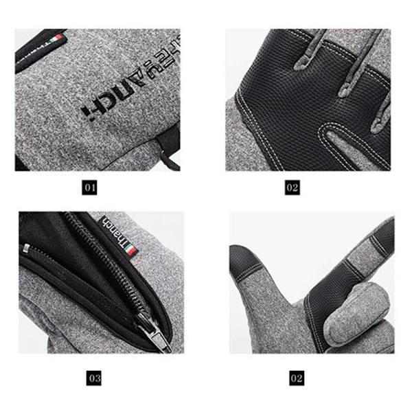 Moto Kosketusnäyttö Moottoripyöräily Ajohanskat Talvi Moottoripyörähanskat Talvi Lämpö Fleece Vuoratut Vedenpitävät Lämmitettävät Guantes Red M