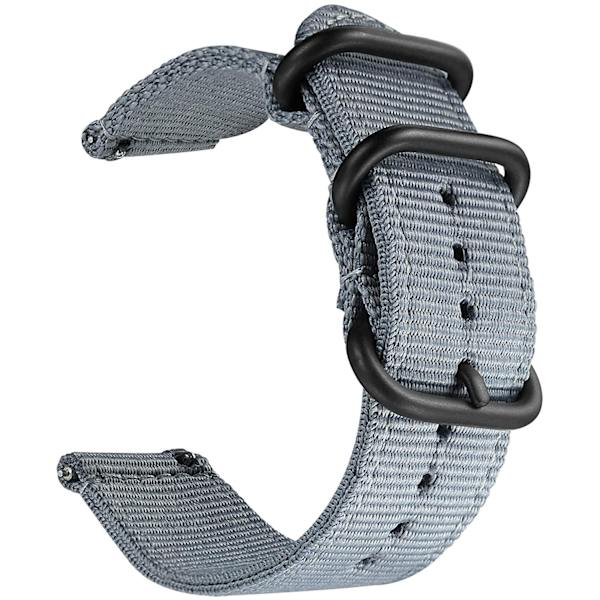 Snabbfäste Klockarmband för Män Kvinnor Premium Nylon NATO Klockarmband med Svart Rostfritt Spänne -18mm, 20mm, 22mm, 24mm Gray 20mm