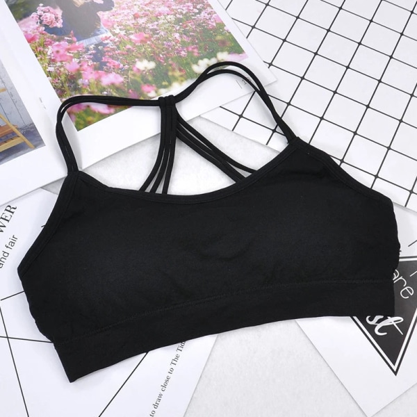 Yoga BH för Kvinnor Vadderad BH Träningslinne Underkläder White Free Size