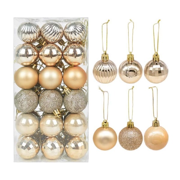 1 box Julkulor Julgransprydnader Boll Xmas Hängande trädhängen Hem Festdekor 2023 Nyårspresent Noel Navidad 6pcs 6cm-B as picture