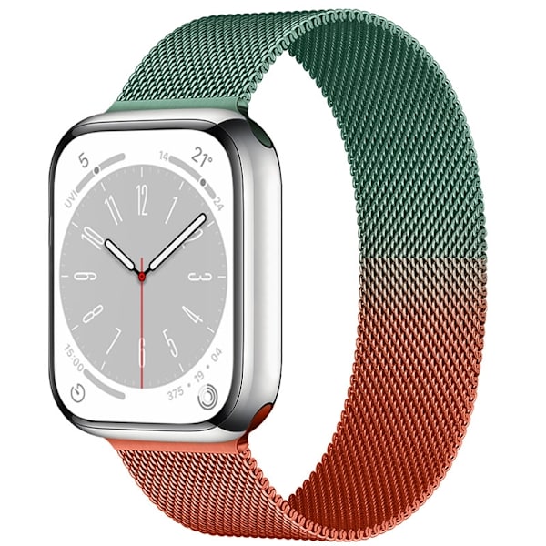 Klockarmband för Apple Watch iWatch 42/44/45/49mm Grön + ljusorange gradient orange ljusgrön Orange ljusgrön