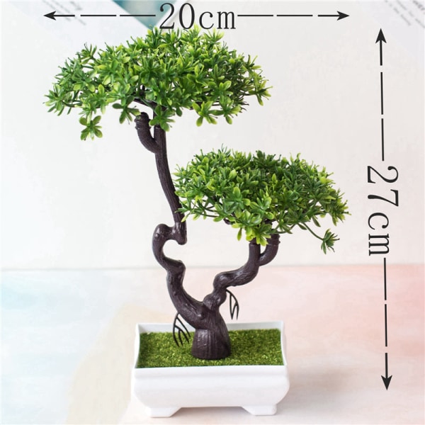 Nya konstgjorda växter Tall Bonsai Små trädkrukväxter Falska blommor Krukprydnader för heminredning Hotell Trädgårdsinredning Style3-B