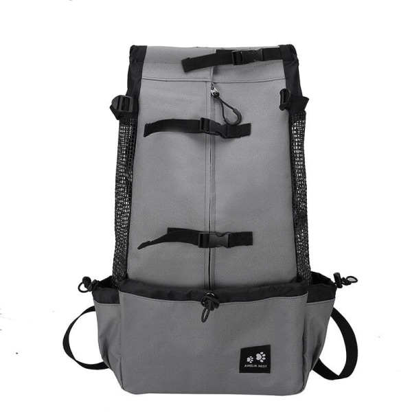 Andningsbar Stor Hund Utomhus Rese Justerbar Ryggsäck För Vandring Cykling Reflexväska Hundar Fransk Bulldog Mops Bärväskor Dark Gray M-suit 4-9 kg