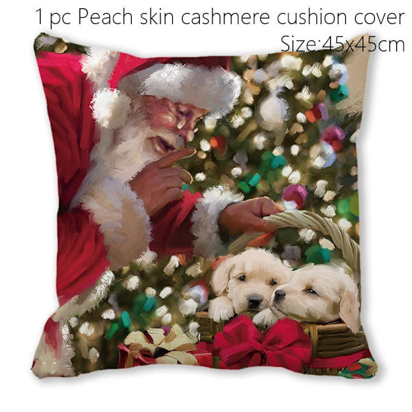 Jultomten Jul Dörrmatta Kuddfodral Juldekorationer för Hemmet 2023 Navidad Ornament Julgransprydnader Nyårspresenter Pillowcase - 01