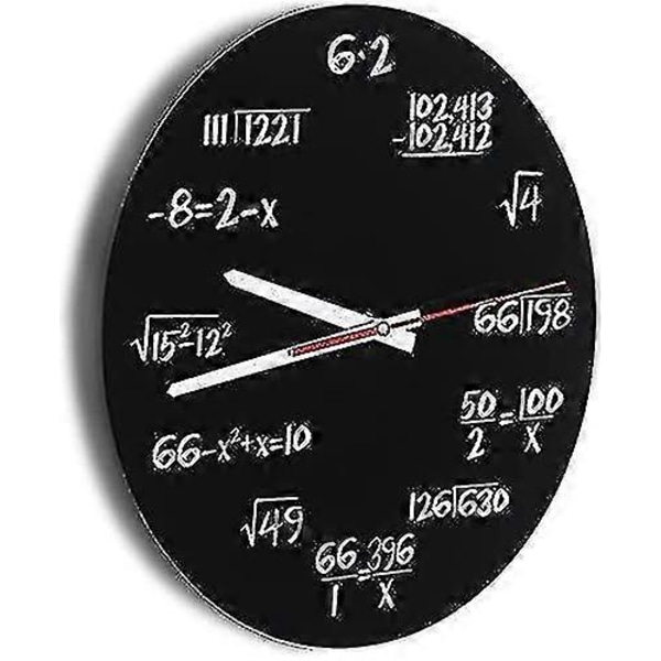 Matematisk klocka - Akryl väggklocka Matematisk Modern Design Hemmakontor Dekoration Tillbehör Svart