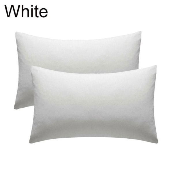 50x70cm 2st Mjuka Enfärgade Kuddfodral Örngott Hem Soffa Stol Dekor Heminredning White