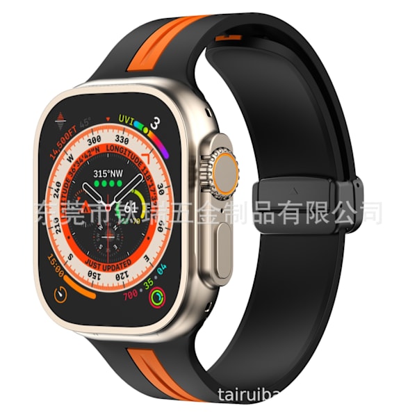 Urrem til Apple Watch iWatch 38/40/41mm sort orange sort spænde