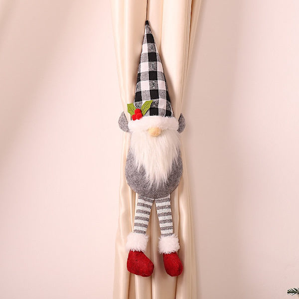 Julegardinholder Glædelig Jul Dekorationer til Hjemmepynt Santa Claus Julegardin Noel Boligindretning A-Santa Claus