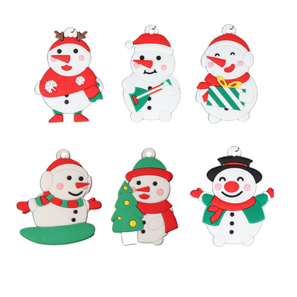 Jul Pepparkaksgubbe PVC Jul Ny Dekoration Julgran Pepparkaksgubbe Snöflinga Hänge Julprodukt jbr28
