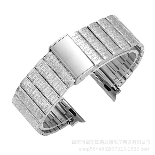 Klockarmband för Apple Watch iWatch Passande storlek 42-44-45-49mm PG-Silver-Bamboo Huawei Spänne Präglad Typ