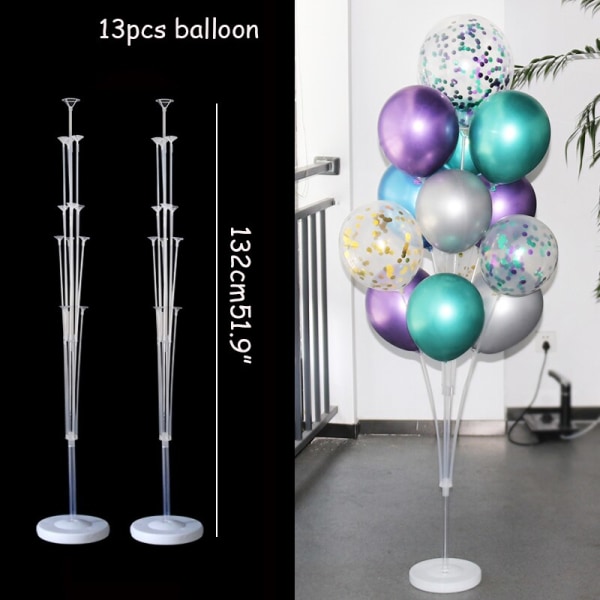 7/11/19 Rörballonghållare Ballonger Stativ Kolumn Konfettiballong Barnfödelsedagsfest Baby shower Bröllopsdekorationstillbehör 1set 13tube stand