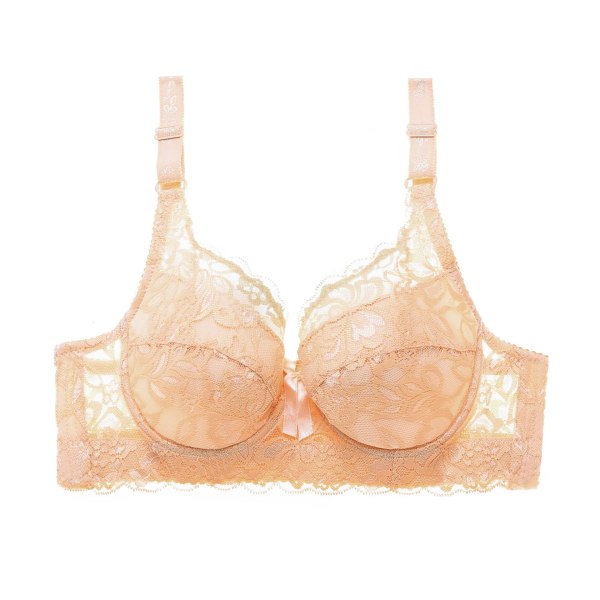 BH:ar för kvinnor Spets Sexig Bralette Transparent Bygel Topp BH Push Up BH Red 38/85D