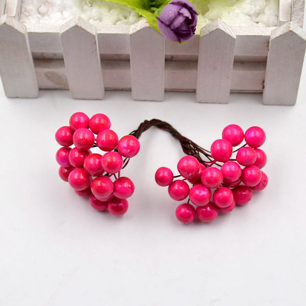 40 stk. Mini Kunstig Blomst Frugt Skum Bær Juledekoration Buket Til Bryllup Hjem Indretning DIY Scrapbooking Bacca Krans B1