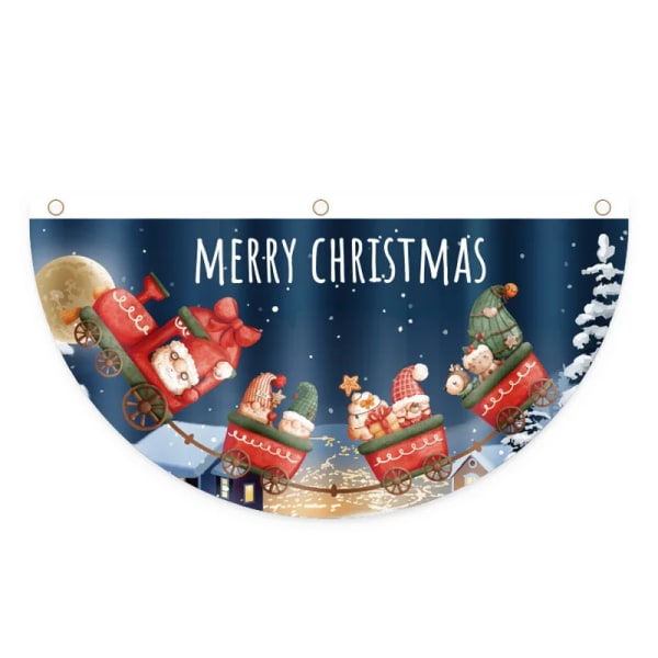 Jul Utomhus Fläktformad Flagga Banner Juldekoration för Hemmet 2023 Jul Drop Ornament Xmas Navidad Gåva Nyår 2023 D
