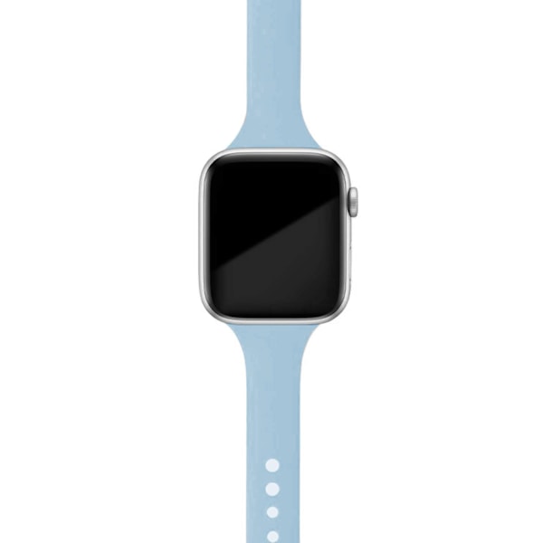 Smal rem för Apple Watch armband 40mm 44mm 38mm 42mm Silikon armband klockarmband correa iWatch 6 se 5 4 3 7 45mm 41mm sky blue 26 42mm 44mm 45mm