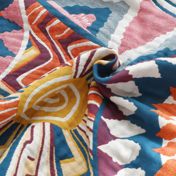Gles Bomull Handduk Täcke Lakan Dubbelt Täcke Modernt Sommartäcke Tunt Avsnitt Sommar Luftkonditionering Filt Colorful World towel blanket 200cmx230cm