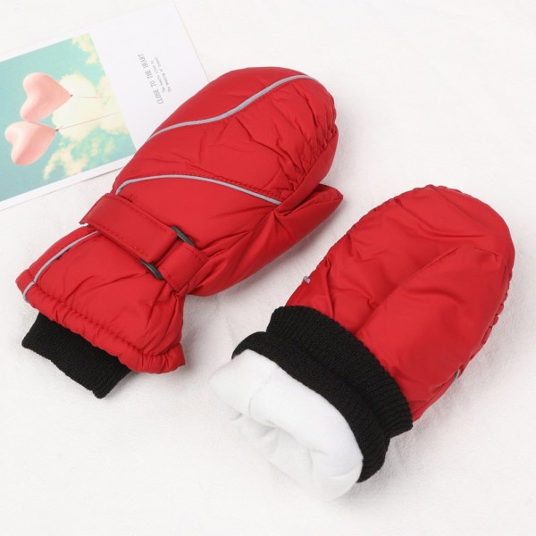 1 Par Nye Mote Barn Vinter Snø Varme Hansker Gutter Jenter Ski Vindtett Vanntett Tykke Votter Holder Fingrene Varme 2-5 years-O 17cm One Size