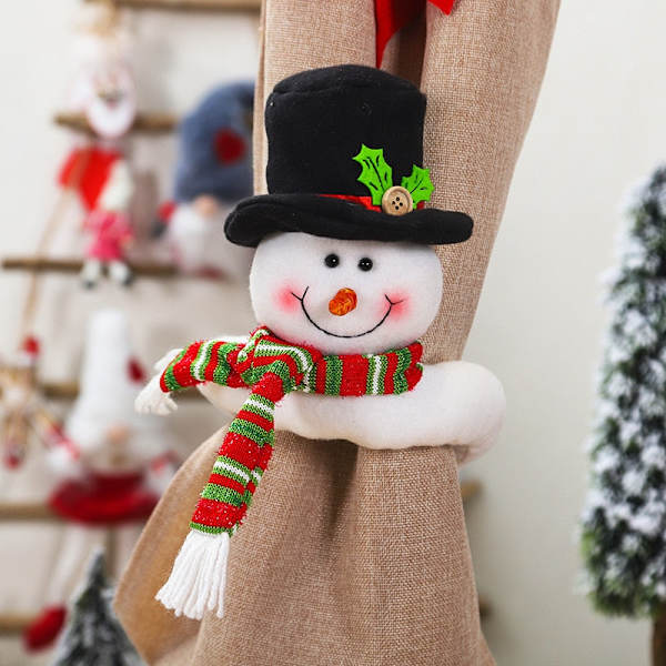 Joulukoriste Verhonpidike Hyvää Joulua Koristeet Kotiin Koristeet Joulupukki Jouluverho Noel Kodin Sisustus D-Snowman