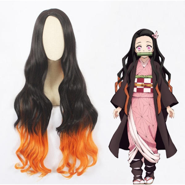 Aikuisten lasten Demon Slayer Kimetsu No Yaiba Anime Kimono Kanroji Mitsuri Cosplay -asu Kisatsutai Seksikkäät naisten Halloween-vaatteet Wig 4 160cm