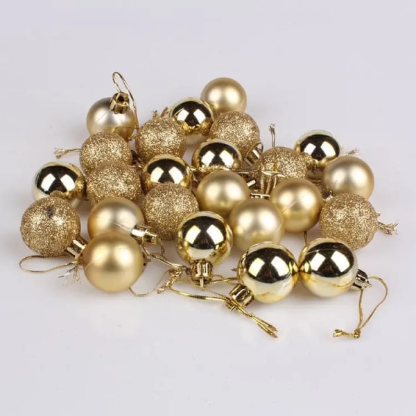 24 st Julgranskulor Ornament Plast Julgran Guld Röd Rosa Kula Hängande Dekor Juldekoration 2023 Navidad 4cm - silver as picture