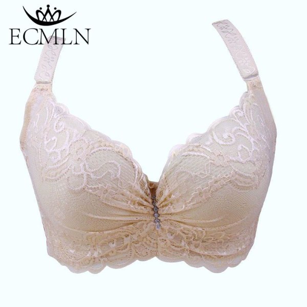 80-105 C/D Dam BH Plus Stor Stor Storlek Super Push Up Bralette Spets Intimates Sexiga Underkläder Underkläder Bygel Beige 100D