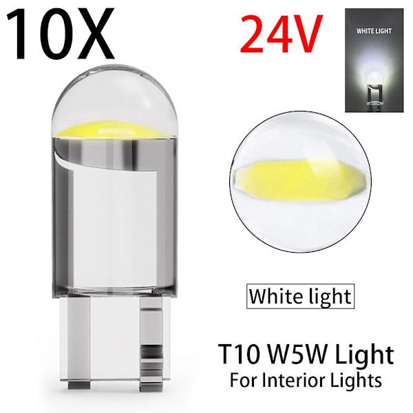 10 st Bil LED-lampor 1156 BA15S COB*12SMD Lastbil DRL Varselljus 1157 BAY15D Bromsstopp Signal Glödlampor 24V Tillbehör T10 1157 BAY15D 10pcs