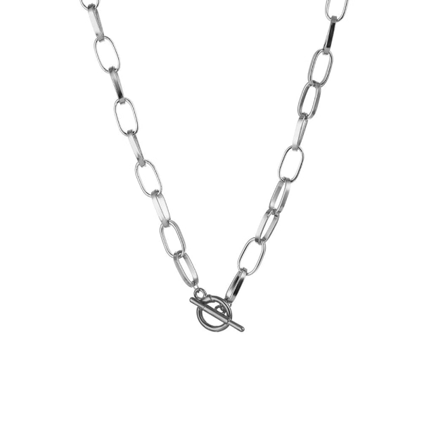 Tykk Kæde Toggle Lås Halskæder Blandede Sammenkædede Cirkel Halskæder til Kvinder Minimalistisk Choker Halskæde Hot Smykker IPA0491-2