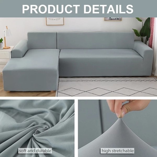 Elastisk sofabetræk til stue, ensfarvet sofabetræk, strækbart sofabetræk, hjørnesofa 1/2/3/4 personers L-formet sofa, skal købe 2 stk. Camel--1PC 2 seat 145-185cm
