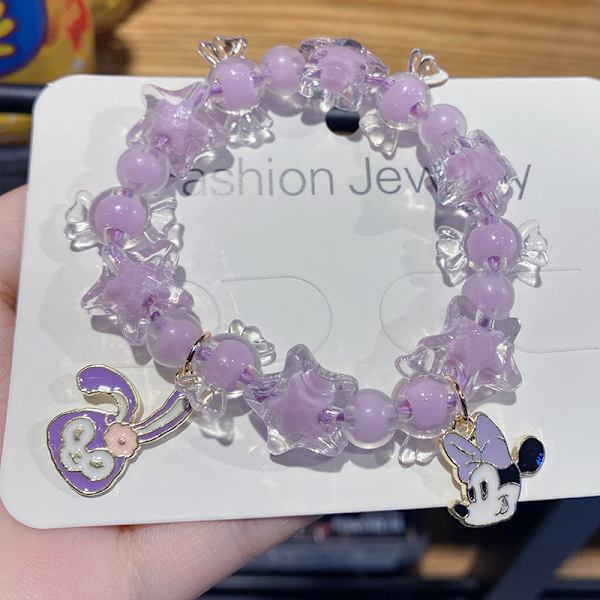 Koreansk Stil Ny Flickors Nisch Tecknad Armband Fräscha Barn Kristallpärlor Cinnamoroll Babycinnamoroll Student Smycken Pink Melody carriage pink bracelet