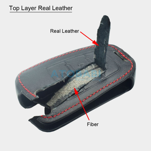 Läder Bilnyckelskydd För Renault Captur Koleos Kadjar Arkana Megane Dacia Duster Sandero Stepway Smart Fjärrkontroll Nyckelringar Fodral with Red Line
