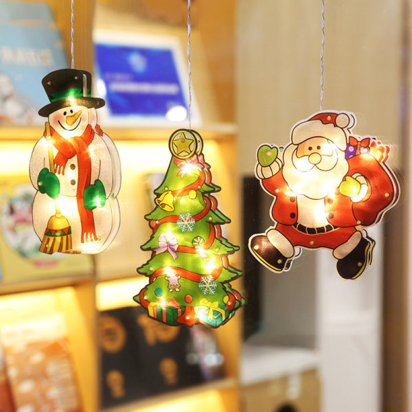 Sucker Fönster hängande lampa Juldekoration Shop Atmosfär Scen Layout Holiday Dekorativ Lampa No. 6: marry Christmas