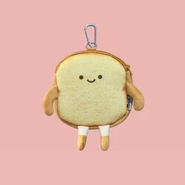 Tecknad Toast Handväska Söt Vardaglig Tote Bröd Myntväska Korthållare Kreativt Pennfodral Skolmaterial Plånbok Kawaii Gåva tote3
