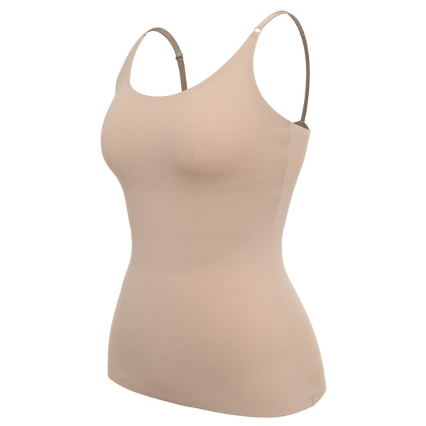 Kvinnor Magkontroll Shapewear Smidig kroppsformande Camisole Linne Slimmande Underkläder Sömlös Kompression Body Shaper Väst Nude S