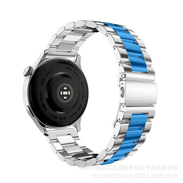 Urrem til Apple Watch iWatch Anvendelig 38-40-41mm Tre-perle Sølv Blå Injektionsmodel