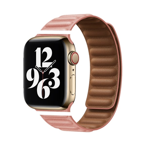 Klockarmband för Apple Watch iWatch 38/40/41/42mm-S10 Läder Magnetisk-23 Rosa