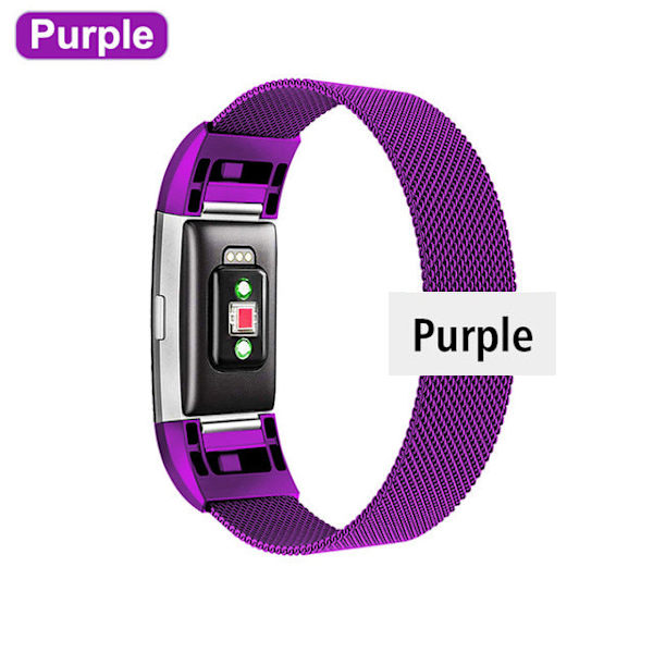 Rustfrit stål magnetisk Milanese Loop-rem til Fitbit Charge 2-rem Udskiftningsarmbånd til Fitbit Charge 3 4 urrem Colorful L--210mm--Charge 3