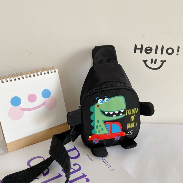 Söt Barnväska Tecknad Dinosaurie Barnväskor Förskola Utomhus Reseryggsäck för Pojkar Flickor Axelväska Crossbody Red