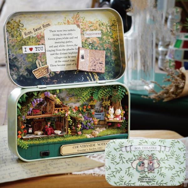 Box Teater Dukkehuse Træ Dukkehus Miniature Hjem Nostalgisk Tema Dukkehus Møbler Tilbehør Legetøj Til Børn A2