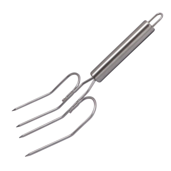 Kalkongaffel i rostfritt stål, grillgaffel för stekt kyckling, speciell grillgaffel, grilltillbehör, utomhusgrillverktyg Stainless steel roast chicken string
