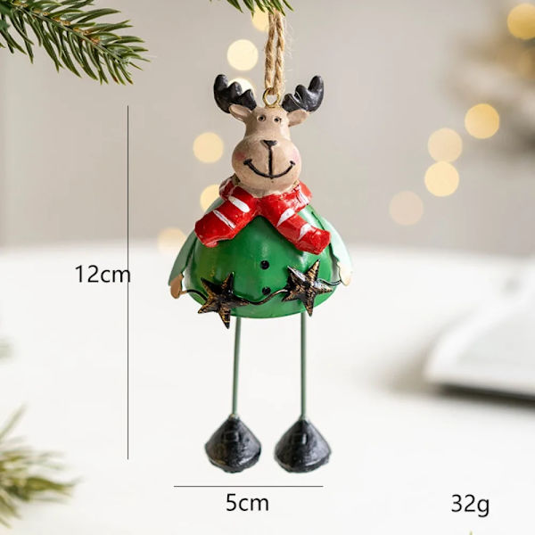 1 st Julnötknäppare Hängen Harts Docka Hängande Ornament Julgran Nötknäppare Soldat för Julfestdekorationer GJ180-Elk