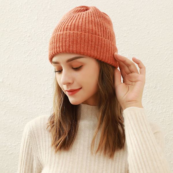 Enfärgad Stickad Mössa Barn Höst och Vinter Ny Koreansk Stickad Mössa Studenter All-Match Kupol Ullmössa Beanie Mössa Trend Caramel mocha Average size