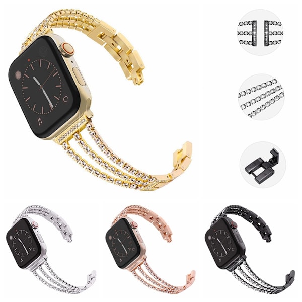 Klockarmband för Apple Watch iWatch 38/40/41MM SE1-8 Guld
