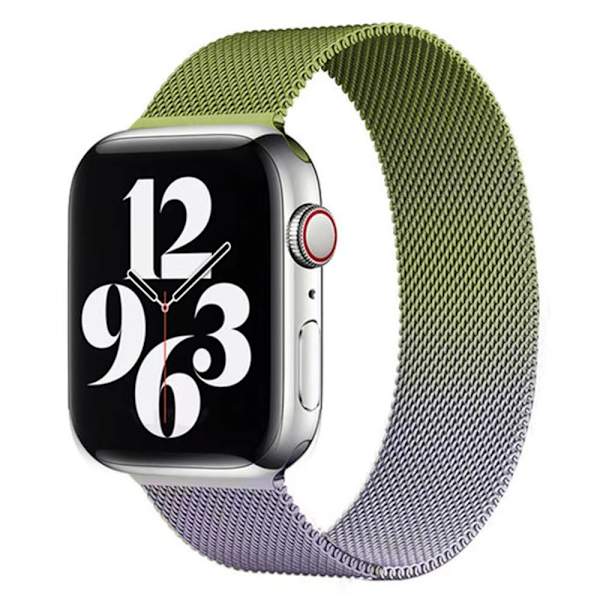 Kellon ranneke Apple Watch iWatch 42/44/45/49 S1046MM Universal Violetti ja Vihreä